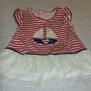 Nannette Red and White Striped Kids Dress